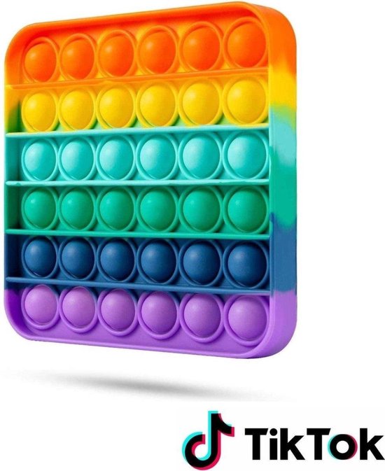 Pop It Fidget Toy Vierkant - Rainbow- Gezien op TikTok