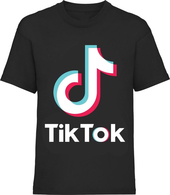 Tik Tok TikTok Shirt zwart Unisex Zwart - Maat M
