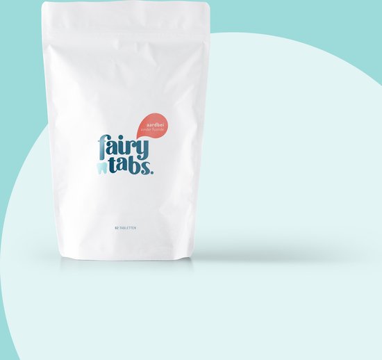 Fairytabs Tandpasta Tabletten - 1 maand | Aardbei | Kinderen| Milieuvriendelijk | Vegan | Fluoride | Dierproefvrij