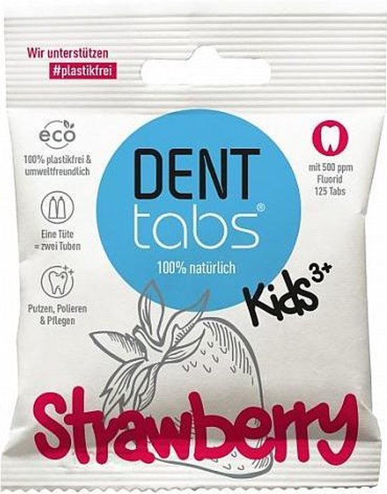 Kinder Tandenpoets tabletten met fluor - Aardbei