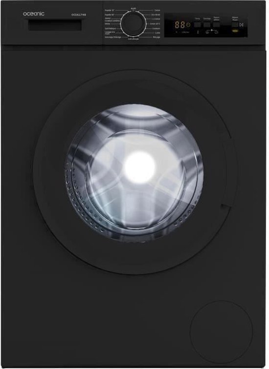 OCEANIC OCEALL714WB voorruit wasmachine - 7kg - Breedte 59,7 cm - Klasse A +++ - 1400 tpm - Zwart