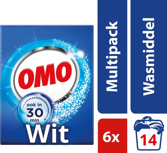 Omo Waspoeder Wit Wasmiddel - 6 x 14 wasbeurten - Voordeelverpakking