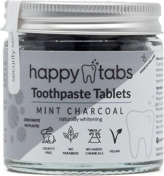 Tandpasta tabletten Fresh Mint (Fluoride Vrij) - Happy Tabs 80 tabletten
