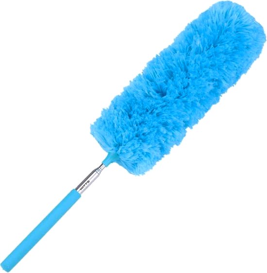 WITTS Telescopische Plumeau met Telescoopsteel - 60 tot 140 cm - Uitschuifbaar - Blauw