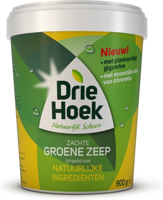 Driehoek Zachte Groene Zeep - 3 x 900 gram - 99 % biologisch afbreekbaar