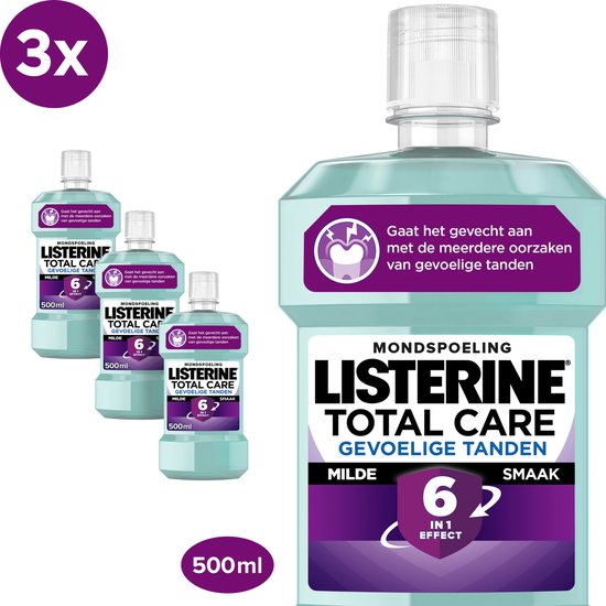 Listerine Total Care Sensitive Mondspoeling 500 ml - Pack of 3