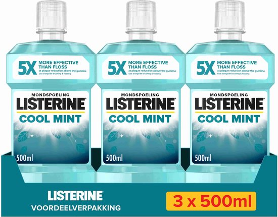 Listerine Cool Mint Mondspoeling 600 ml - Pack of 3