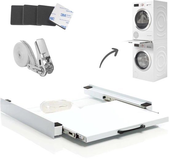 Dastium Home - Stapelkit Wasmachine en Droger - Stapelset Wasmachine en droger - Tussenstuk Wasmachine en Droger - Universeel