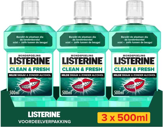 Listerine Clean & Fresh Mondspoeling 500 ml - Pack of 3