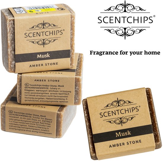 Scentchips Amberblokjes - Musk - 45 x 35 x 15 mm - Set van 4 Geurblokjes