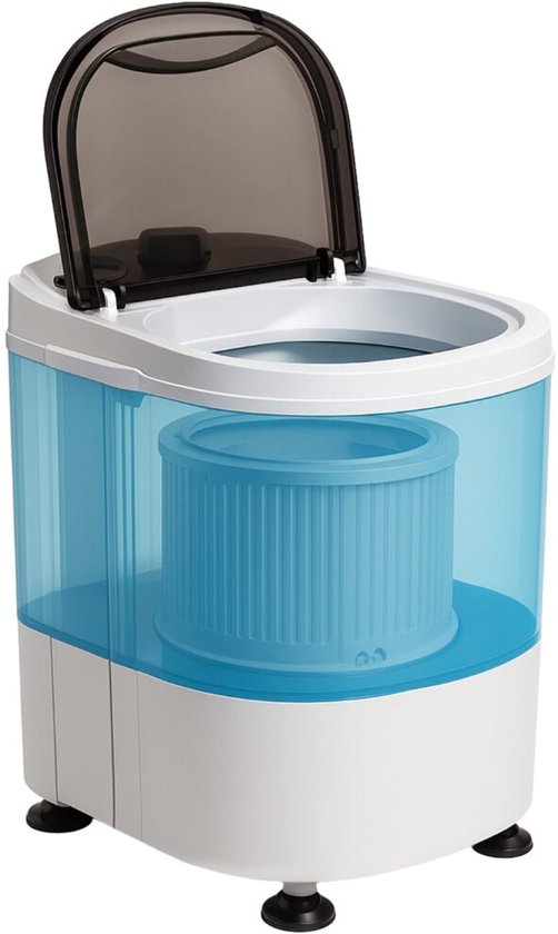 Vonia Mini Wasmachine - Kleine wasmachine - Met centrifuge en bovenlader - Wascapaciteit 2,6 kg - Energiezuinig - Wit/Blauw