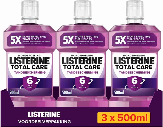 Listerine Total Care Teeth Protection Mondspoeling 500 ml - Pack of 3