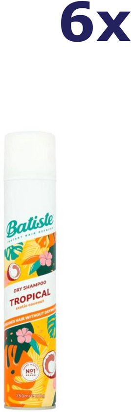 Batiste Tropical Droogshampoo - 6x 200 ml - Voordeelpakket