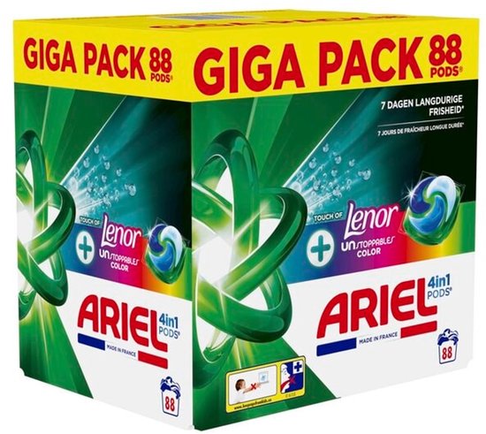 Ariel - +Touch of Lenor Unstoppables Color 4-in-1 Pods - 88 Wasbeurten
