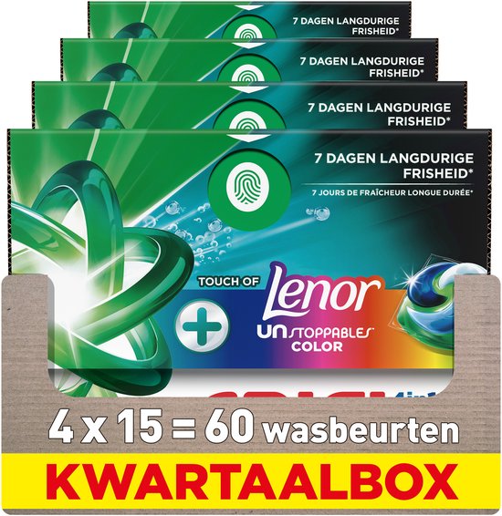 Ariel 4in1 Wasmiddel Pods Color Lenor Unstoppables - 4 x 15 stuks