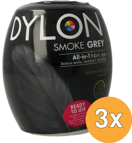 Dylon Textielverf Smoke Grey - 3 x 350 gr - Voordeelverpakking