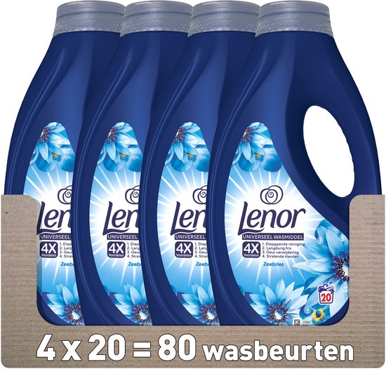 Lenor Vloeibaar Wasmiddel Zeebries - 4 x 20 Wasbeurten