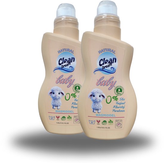 BABY WASMIDDEL 2x - VOORDEEL VERPAKKING - NATUURLIJK - CLEAN DREAM