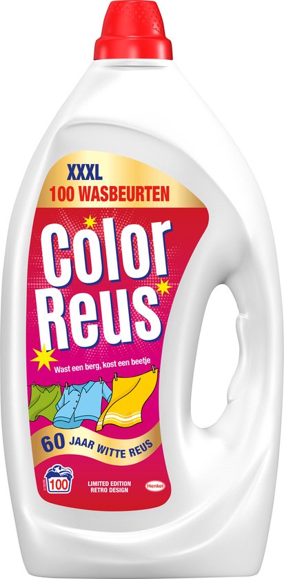 Color Reus Gel - Vloeibaar Wasmiddel - Gekleurde Was - 100 Wasbeurten - Grootverpakking