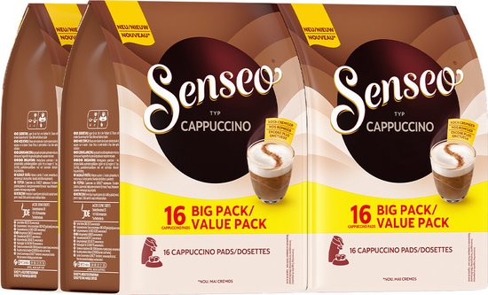 Senseo Cappuccino Koffiepads - Intensiteit 2/9 - Voordeelverpakking 4 x 16 pads