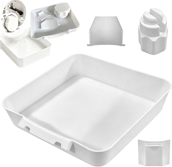 4 stuks - Afvoerbak voor wasmachine - 18 cm - 3D-geprinte waterdichte bak - Lekbak wasmachine - Wateropvang - Afvoer - Wasmachine Wateropvangbak - Opvangbak tegen lekkage - universele opvangbak voor filterreiniging