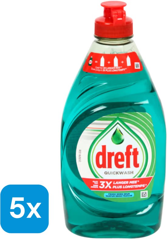 5 x 350 ml Dreft Quickwash afwasmiddel Frisse Bries