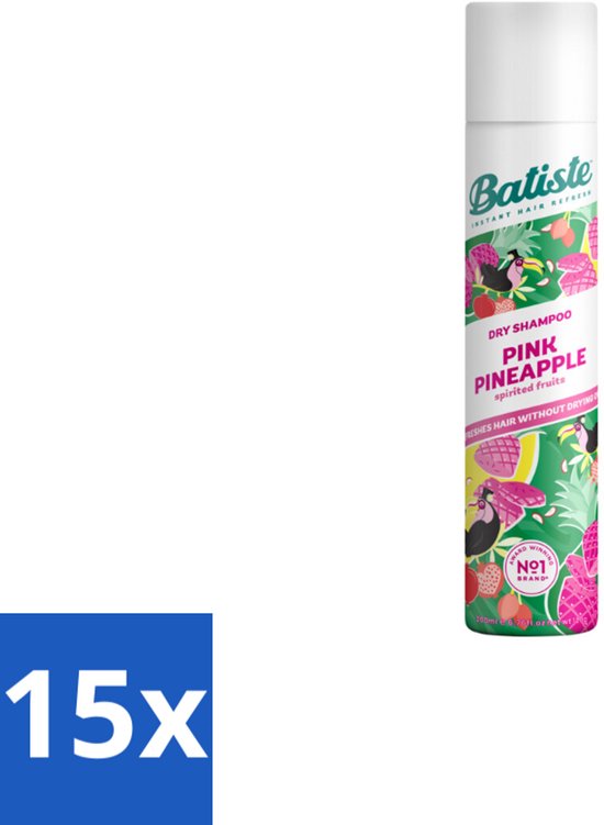Batiste - Pink Pineapple - Droogshampoo - Friszoete Geur - Verfrist en Geeft Volume - 200ml - Bulkverpakking - 15 stuks