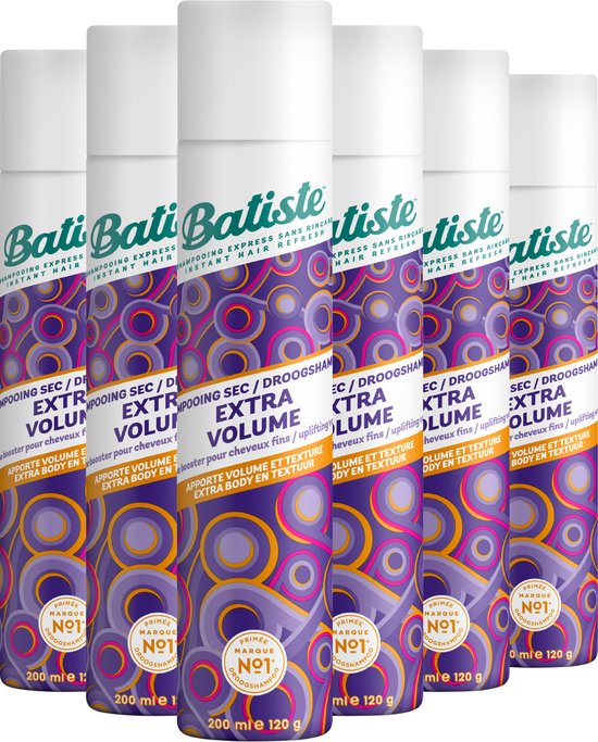 Batiste Droogshampoo Extra Volume - 6 x 200 ml - Voordeelverpakking
