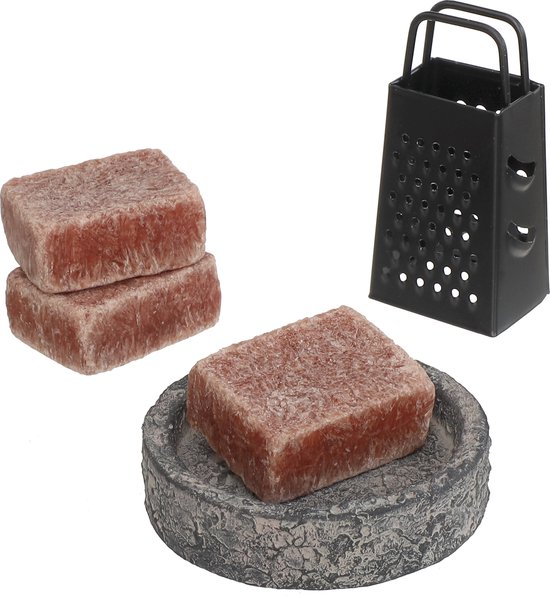 Comforder 3 Amberblokjes Sandelhout - Geurblokjes Set met Schaaltje, Rasp en Geurzakje - Giftset