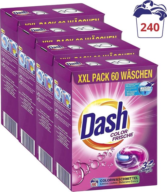 Dash 3in1 Pods - Color Fris - Wasmiddelcapsules - Voordeelverpakking 4 x 60 Wasbeurten - Waspods