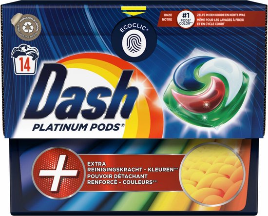 Dash Wascapsules Platinum Pods+ Kleur 4x 14 stuks