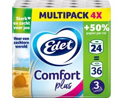 Edet Comfort Plus Toiletpapier - 3-laags - 24 maxi rollen = 36 rollen