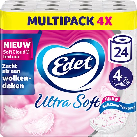 Edet Ultra Soft Toiletpapier - 4-laags - 24 rollen - Voordeelverpakking