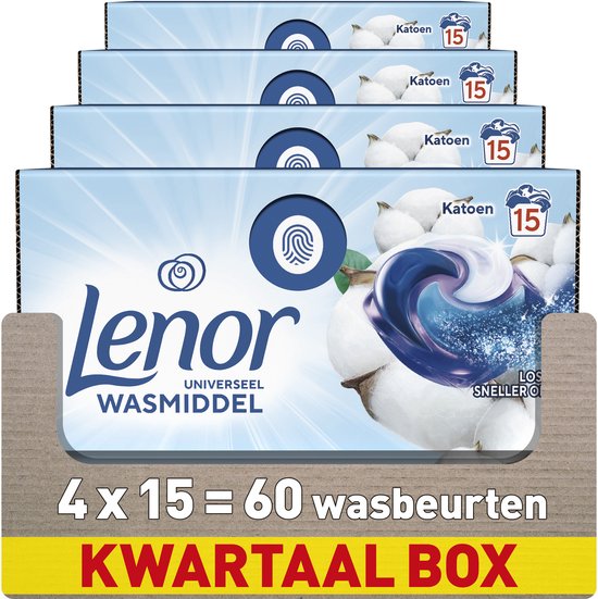 Lenor All-in-1 Wasmiddel Pods - Katoen Fris - 4 x 15 stuks