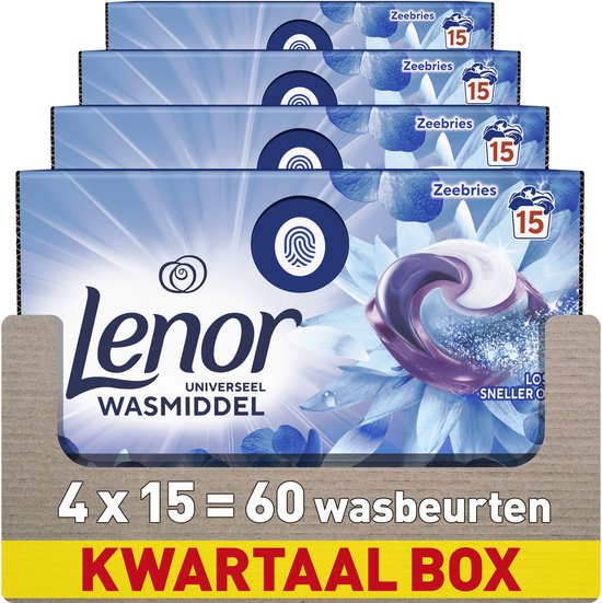 Lenor Wasmiddel All-in-1 Pods Zeebries - 4 x 15 stuks