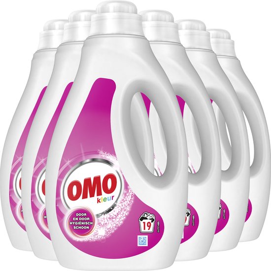 Omo - Vloeibaar Wasmiddel - Kleur - 6 flessen - 114 Wasbeurten - Voordeelverpakking