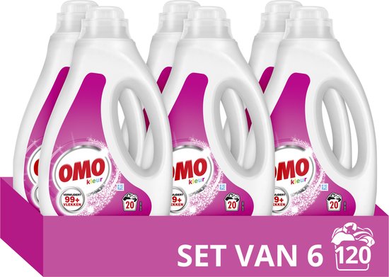Omo Kleur Vloeibaar Wasmiddel - 6 x 20 wasbeurten - Voordeelverpakking