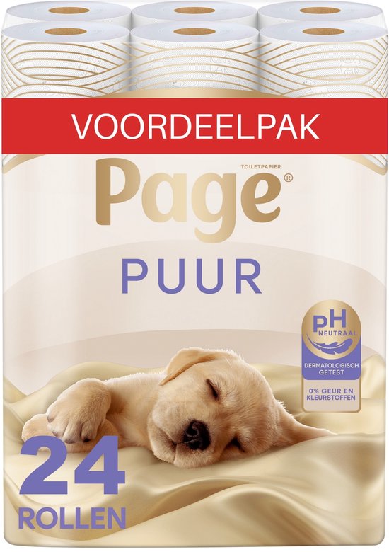 Page® toiletpapier - Puur wc papier - 24 rollen - Ultieme verzorging voor de huid - Voordeelverpakking