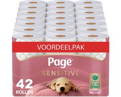 Page® toiletpapier - Sensitive wc papier - 42 rollen - met Aloë Vera extract - Voordeelverpakking