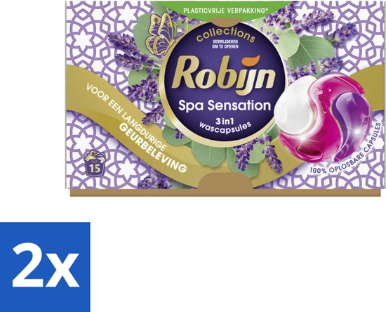 Robijn - 3-in-1 Spa Sensation - Wascapsules - 15 Wasbeurten - Voordeelverpakking - 2 stuks