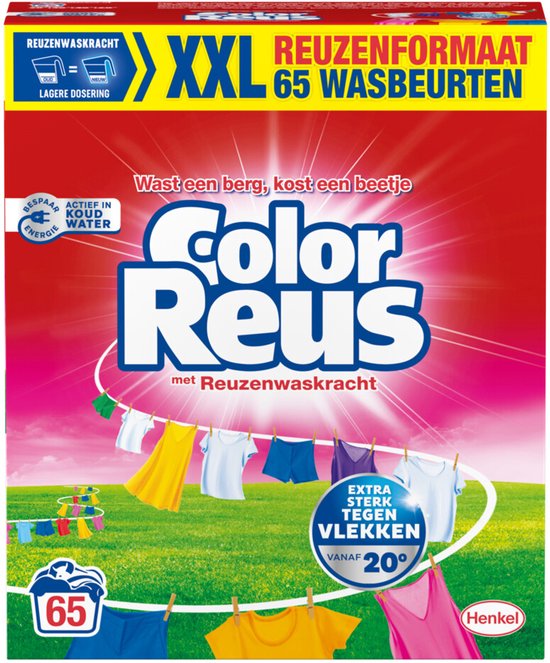 Witte Reus Waspoeder Color 65 Wasbeurten - 4 x 3,25 kg - Voordeelverpakking